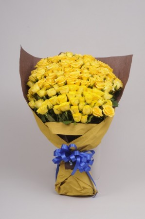 卒寿用90本の黄色花束