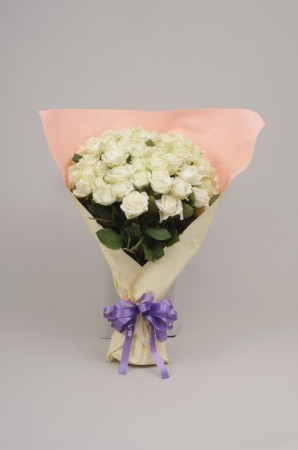 2万円バラの花束 白